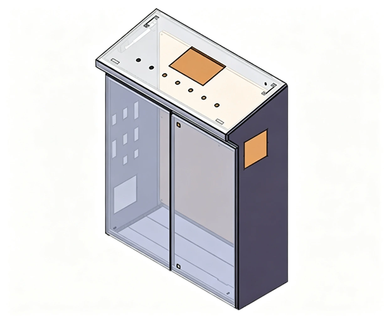Double Door Carbon Steel Washdown Electrical Enclosure