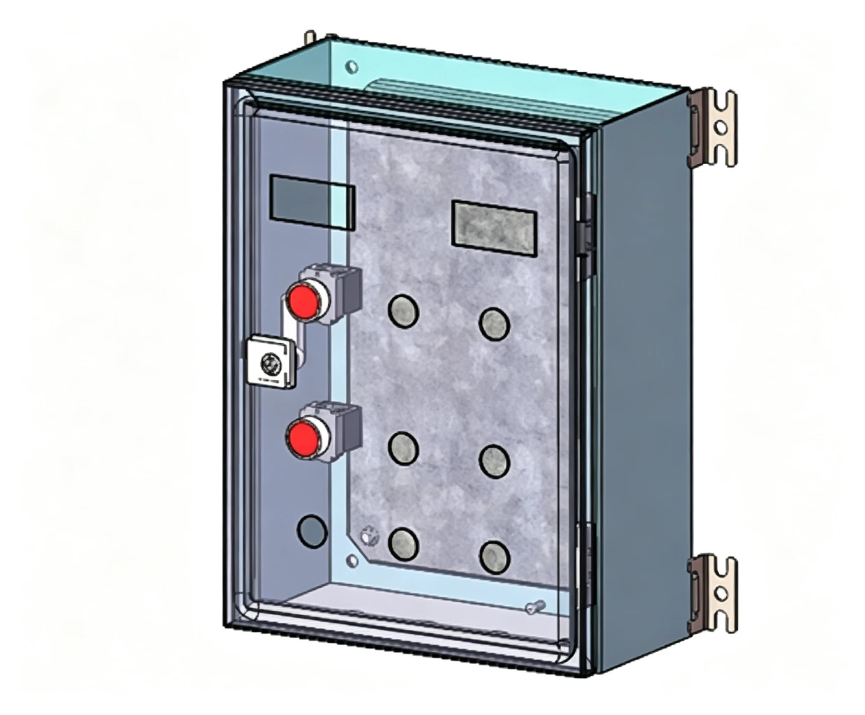 NO 3 Switch Wall Mount Galvanized Steel Enclosure